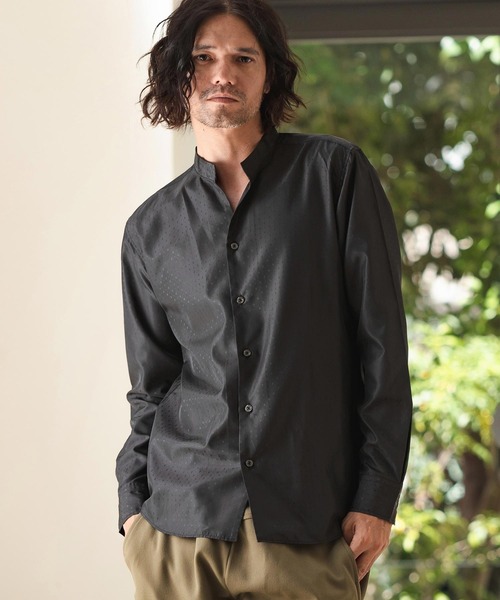 ms5819-カチオンジャガードスキッパーシャツ(シャツ/ブラウス)|CAMBIO(カンビオ) ms5819-カチオンジャガードスキッパーシャツ(シャツ/ブラウス)|CAMBIO(カンビオ)