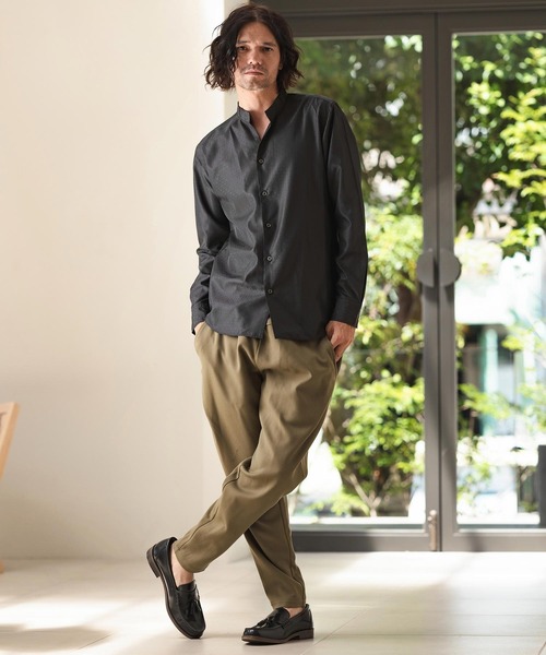 ms5819-カチオンジャガードスキッパーシャツ(シャツ/ブラウス)|CAMBIO(カンビオ) ms5819-カチオンジャガードスキッパーシャツ(シャツ/ブラウス)|CAMBIO(カンビオ)