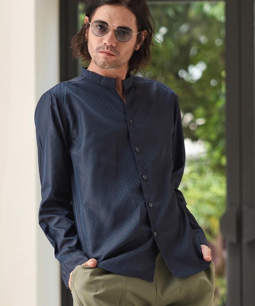 ms5819-カチオンジャガードスキッパーシャツ(シャツ/ブラウス)|CAMBIO(カンビオ) ms5819-カチオンジャガードスキッパーシャツ(シャツ/ブラウス)|CAMBIO(カンビオ)