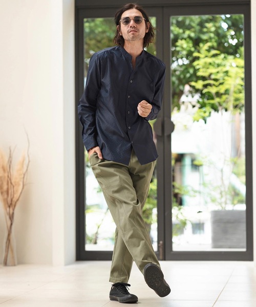 ms5819-カチオンジャガードスキッパーシャツ(シャツ/ブラウス)|CAMBIO(カンビオ) ms5819-カチオンジャガードスキッパーシャツ(シャツ/ブラウス)|CAMBIO(カンビオ)