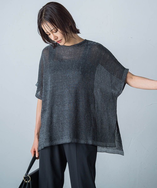 LAUTREAMONT(ロートレアモン)の「【WEB別注】シアーラメニット≪手洗い可能≫(ニット/セーター・レディース・オフホワイト/キャメル/ブラック・11号/9号)」の18枚目の写真