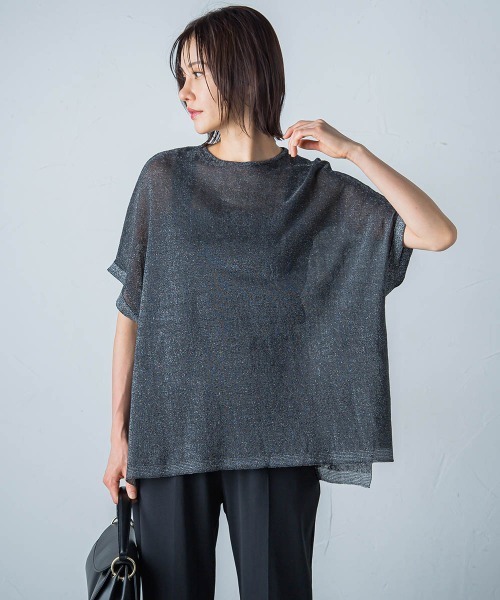 LAUTREAMONT(ロートレアモン)の「【WEB別注】シアーラメニット≪手洗い可能≫(ニット/セーター・レディース・オフホワイト/キャメル/ブラック・11号/9号)」の19枚目の写真