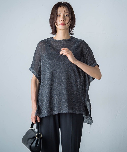 LAUTREAMONT(ロートレアモン)の「【WEB別注】シアーラメニット≪手洗い可能≫(ニット/セーター・レディース・オフホワイト/キャメル/ブラック・11号/9号)」の21枚目の写真