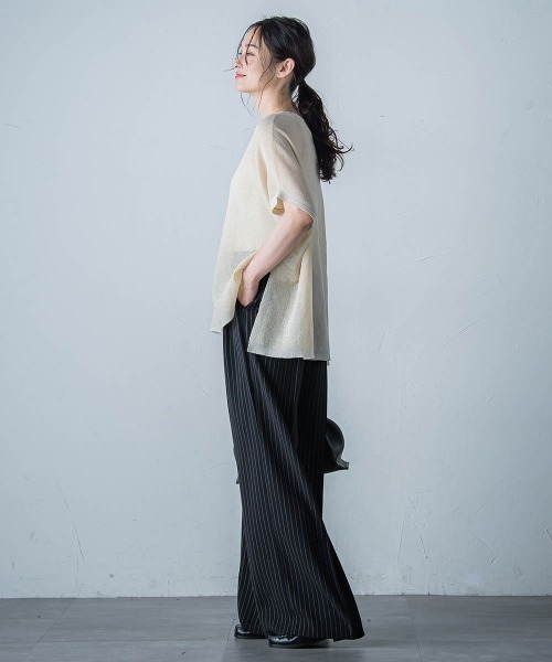 LAUTREAMONT(ロートレアモン)の「【WEB別注】シアーラメニット≪手洗い可能≫(ニット/セーター・レディース・オフホワイト/キャメル/ブラック・11号/9号)」の9枚目の写真