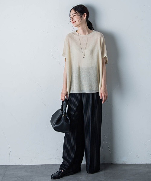 LAUTREAMONT(ロートレアモン)の「【WEB別注】シアーラメニット≪手洗い可能≫(ニット/セーター・レディース・オフホワイト/キャメル/ブラック・11号/9号)」の12枚目の写真