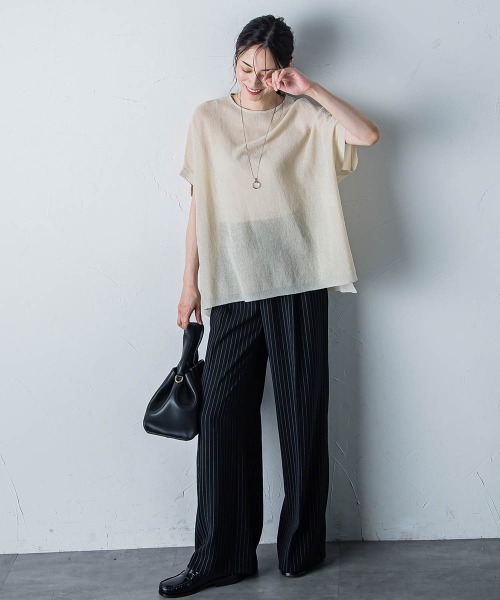 LAUTREAMONT(ロートレアモン)の「【WEB別注】シアーラメニット≪手洗い可能≫(ニット/セーター・レディース・オフホワイト/キャメル/ブラック・11号/9号)」の13枚目の写真