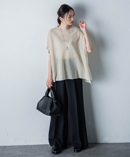 LAUTREAMONT(ロートレアモン)の「【WEB別注】シアーラメニット≪手洗い可能≫(ニット/セーター・レディース・オフホワイト/キャメル/ブラック・11号/9号)」の14枚目の写真