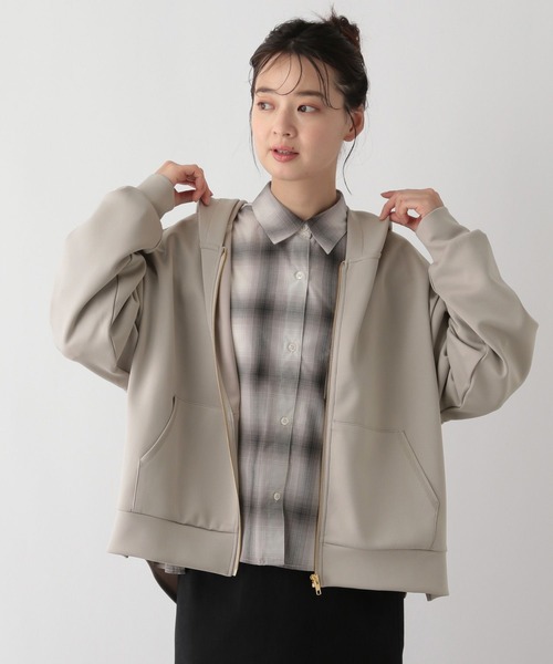 GLOBAL WORK Smile Seed Store（グローバルワーク スマイルシードストア）の「上品ジップパーカー/129661（カーディガン/ボレロ・レディース・ブラック/ベージュ/アイボリー/チャコール・SMALL/MEDIUM/LARGE/X-LARGE）」の6枚目の写真