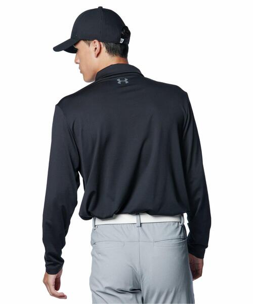 UNDER ARMOUR(アンダーアーマー)の「UAプレーオフ ワードマーク ロングスリーブ ポロ(ゴルフ/メンズ)(ポロシャツ・メンズ・ブラック・3XL/M/2XL/L/XL)」の2枚目の写真