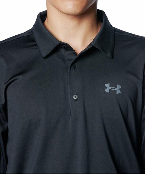 UNDER ARMOUR(アンダーアーマー)の「UAプレーオフ ワードマーク ロングスリーブ ポロ(ゴルフ/メンズ)(ポロシャツ・メンズ・ブラック・3XL/M/2XL/L/XL)」の4枚目の写真