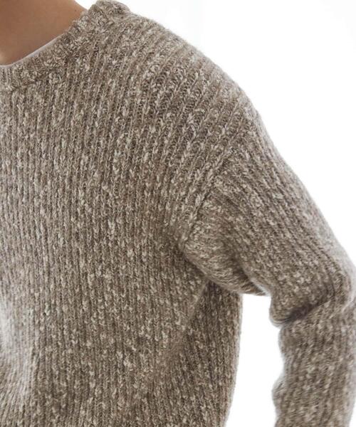 URBAN RESEARCH（アーバンリサーチ）の「MIX SLUB PLAIN STITCH CREW-NECK（ニット/セーター・メンズ・ベージュ系その他/ブラック・MEDIUM/LARGE）」の18枚目の写真