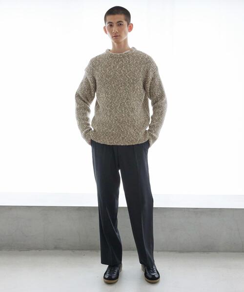 URBAN RESEARCH（アーバンリサーチ）の「MIX SLUB PLAIN STITCH CREW-NECK（ニット/セーター・メンズ・ベージュ系その他/ブラック・MEDIUM/LARGE）」の17枚目の写真