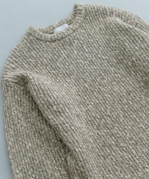URBAN RESEARCH（アーバンリサーチ）の「MIX SLUB PLAIN STITCH CREW-NECK（ニット/セーター・メンズ・ベージュ系その他/ブラック・MEDIUM/LARGE）」の5枚目の写真