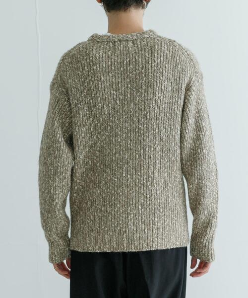 URBAN RESEARCH（アーバンリサーチ）の「MIX SLUB PLAIN STITCH CREW-NECK（ニット/セーター・メンズ・ベージュ系その他/ブラック・MEDIUM/LARGE）」の12枚目の写真
