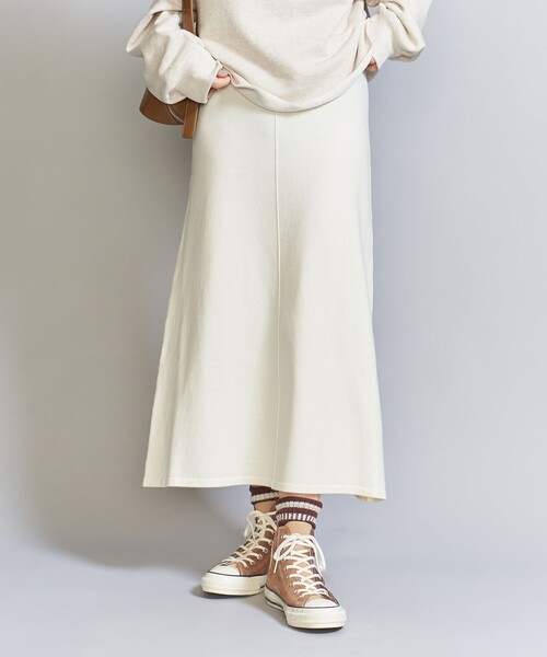 BEAUTY&YOUTH UNITED ARROWS（ビューティーアンドユースユナイテッドアローズ）の「【WEB限定】スポンディッシュニット フレアスカート -ウォッシャブル-（スカート・レディース・レッド/ブラック/オフホワイト/グレー・FREE）」の8枚目の写真