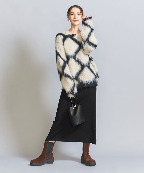 BEAUTY&YOUTH UNITED ARROWS（ビューティーアンドユースユナイテッドアローズ）の「【WEB限定】スポンディッシュニット フレアスカート -ウォッシャブル-（スカート・レディース・レッド/ブラック/オフホワイト/グレー・FREE）」の13枚目の写真