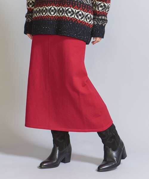 BEAUTY&YOUTH UNITED ARROWS（ビューティーアンドユースユナイテッドアローズ）の「【WEB限定】スポンディッシュニット フレアスカート -ウォッシャブル-（スカート・レディース・レッド/ブラック/オフホワイト/グレー・FREE）」の14枚目の写真