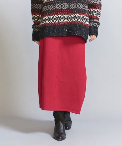 BEAUTY&YOUTH UNITED ARROWS（ビューティーアンドユースユナイテッドアローズ）の「【WEB限定】スポンディッシュニット フレアスカート -ウォッシャブル-（スカート・レディース・レッド/ブラック/オフホワイト/グレー・FREE）」の15枚目の写真