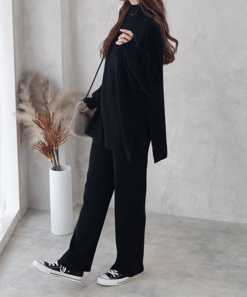 HusHusH（ハッシュアッシュ）の「HusHusH リブニットパンツ（その他パンツ・レディース・チャコールグレー/ブラック・M/L）」の3枚目の写真