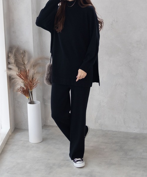 HusHusH（ハッシュアッシュ）の「HusHusH リブニットパンツ（その他パンツ・レディース・チャコールグレー/ブラック・M/L）」の4枚目の写真