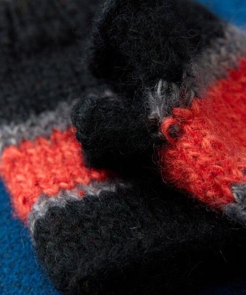 FREAK'S STORE(フリークスストア)の「HAND KNIT LINE GLOVE(手袋・レディース・ネイビー/ブラック/サックスブルー・ONE SIZE)」の10枚目の写真