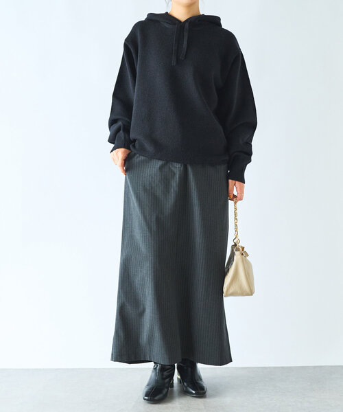 un dix cors（アンディコール）の「ストライプナロースカート（スカート・レディース・チャコールグレー/ネイビー・FREE/S）」の13枚目の写真