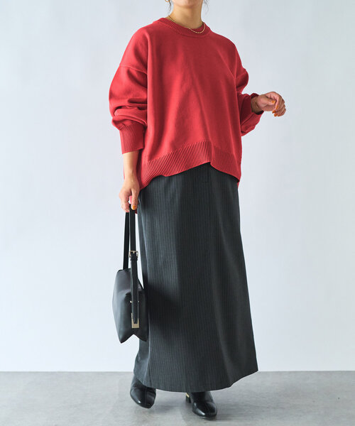 un dix cors（アンディコール）の「ストライプナロースカート（スカート・レディース・チャコールグレー/ネイビー・FREE/S）」の14枚目の写真