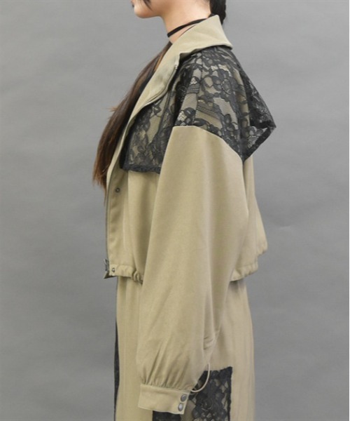 axes femme（アクシーズファム）の「レース切替ショートブルゾン（ブルゾン・レディース・ブラック/ホワイト/ベージュ・FREE）」の5枚目の写真