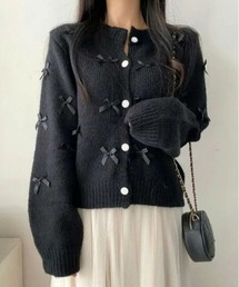 リボンニットカーディガン
