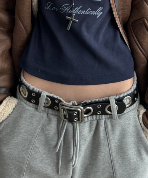 SHAGGIE(シャギー)の「ダブルバックルハトメベルト(ベルト・レディース・ブラック・FREE)」の13枚目の写真