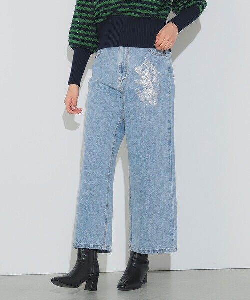 箔プリント ストレート デニムパンツ（S～M）（スラックス）｜BEAMS HEART（ビームスハート）