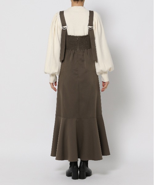 mysty woman（ミスティウーマン）の「フラップポケットジャンスカ　 260053（ジャンパースカート・レディース・ブラック/ライトベージュ/ブラウン・FREE）」の9枚目の写真