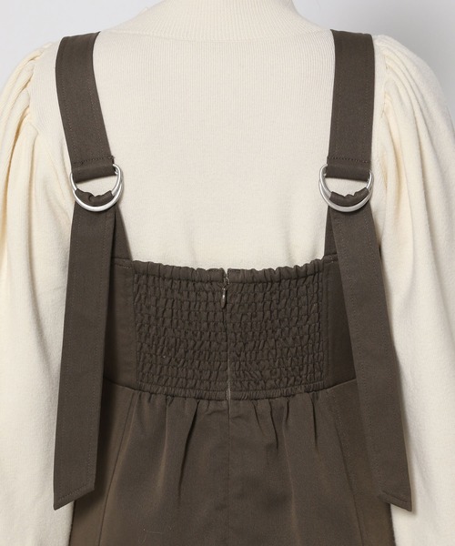 mysty woman（ミスティウーマン）の「フラップポケットジャンスカ　 260053（ジャンパースカート・レディース・ブラック/ライトベージュ/ブラウン・FREE）」の10枚目の写真