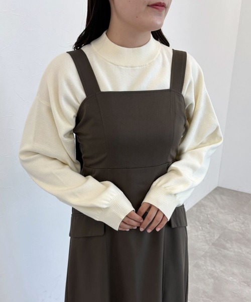 mysty woman（ミスティウーマン）の「フラップポケットジャンスカ　 260053（ジャンパースカート・レディース・ブラック/ライトベージュ/ブラウン・FREE）」の17枚目の写真