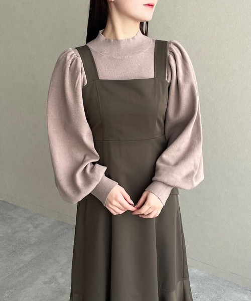 mysty woman（ミスティウーマン）の「フラップポケットジャンスカ　 260053（ジャンパースカート・レディース・ブラック/ライトベージュ/ブラウン・FREE）」の20枚目の写真