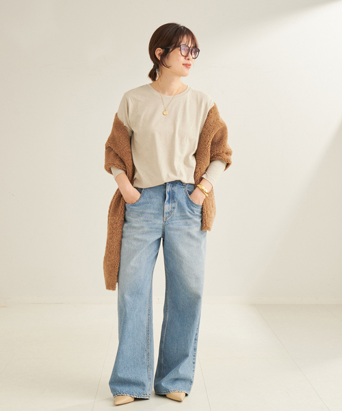 plage（プラージュ）の「natural jersey long Tシャツ（Tシャツ/カットソー・レディース・ベージュ/ホワイト・FREE）」の14枚目の写真