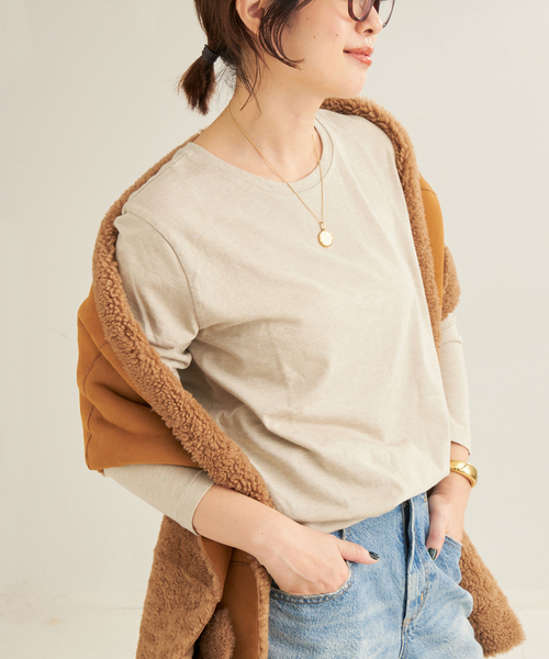 plage（プラージュ）の「natural jersey long Tシャツ（Tシャツ/カットソー・レディース・ベージュ/ホワイト・FREE）」の17枚目の写真