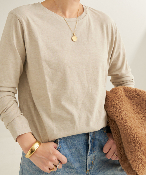 plage（プラージュ）の「natural jersey long Tシャツ（Tシャツ/カットソー・レディース・ベージュ/ホワイト・FREE）」の19枚目の写真