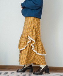 チェックドレープスカート