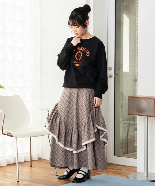 eLur(エラー)の「チェックドレープスカート(スカート・レディース・グレー/イエロー・FREE)」の15枚目の写真