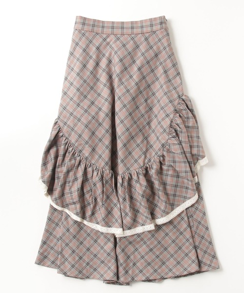 eLur(エラー)の「チェックドレープスカート(スカート・レディース・グレー/イエロー・FREE)」の18枚目の写真