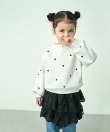 pairmanon（ペアマノン）の「<新色追加>【90-150cm】裏起毛総柄刺繍トレーナー（スウェット）」