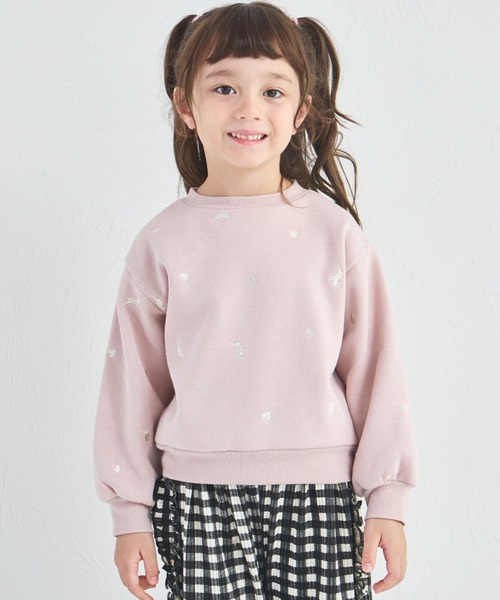 pairmanon(ペアマノン)の「【ぬくふわ】裏起毛 ハート アニマル 総柄 刺繍 トレーナー(スウェット・キッズ・アイボリー/ブラック/グレー/ブルー/ホワイト系その他/レッド系その他/ブラック系その他/ライトピンク・110/130/120/140/100/150/90)」の8枚目の写真