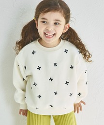 pairmanon | 裏起毛 ハート リボン 刺繍 トレーナー(スウェット)