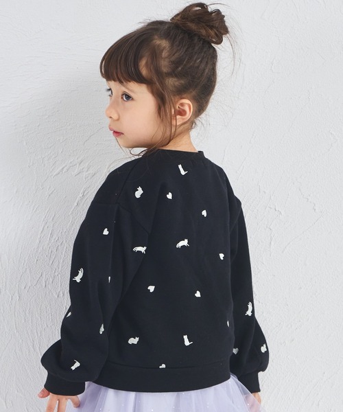 pairmanon(ペアマノン)の「【ぬくふわ】裏起毛 ハート アニマル 総柄 刺繍 トレーナー(スウェット・キッズ・アイボリー/ブラック/グレー/ブルー/ホワイト系その他/レッド系その他/ブラック系その他/ライトピンク・110/130/120/140/100/150/90)」の14枚目の写真