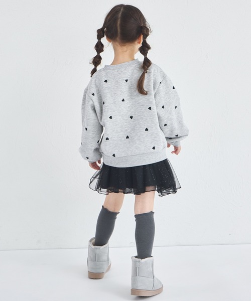 pairmanon(ペアマノン)の「【ぬくふわ】裏起毛 ハート アニマル 総柄 刺繍 トレーナー(スウェット・キッズ・アイボリー/ブラック/グレー/ブルー/ホワイト系その他/レッド系その他/ブラック系その他/ライトピンク・110/130/120/140/100/150/90)」の22枚目の写真