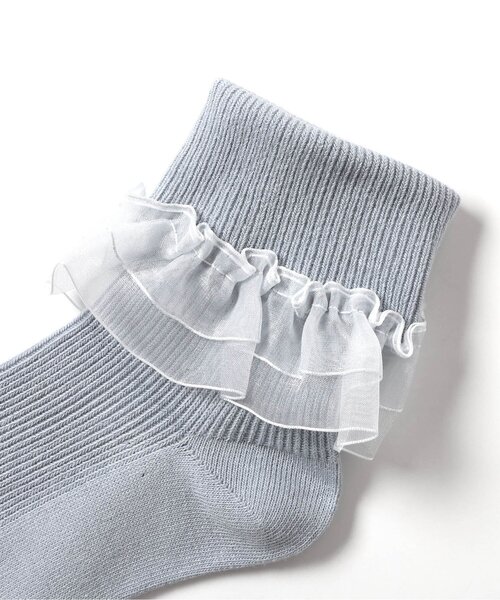 apres les cours（アプレレクール）の「フリルリブソックス（ソックス/靴下・キッズ・ライトグレー/アイボリー・12/15 /18/21）」の12枚目の写真