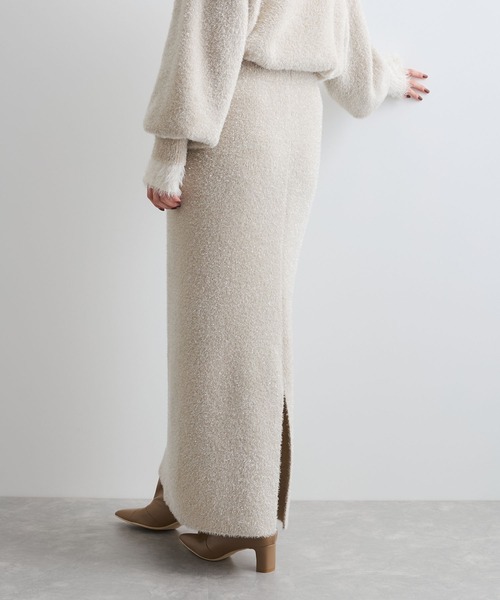 VIS（ビス）の「【セットアップ対応】ラメシャギーニットスカート【静電気防止】（スカート・レディース・ピンク系その他2/ライトグレー/ベージュ系その他・FREE）」の2枚目の写真