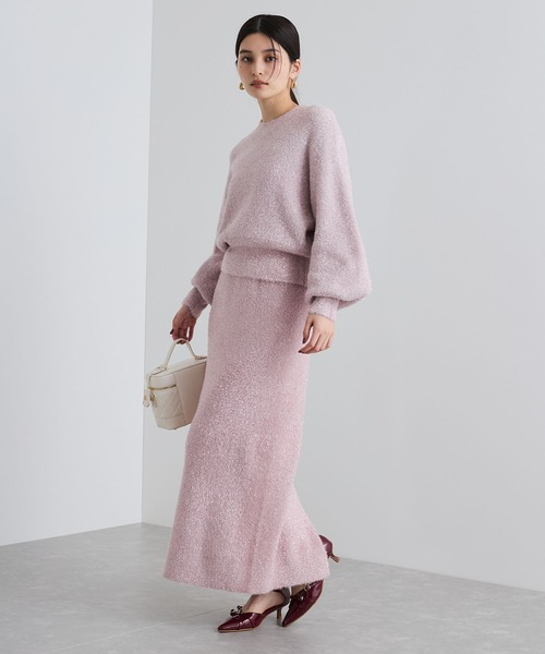 VIS（ビス）の「【セットアップ対応】ラメシャギーニットスカート【静電気防止】（スカート・レディース・ピンク系その他2/ライトグレー/ベージュ系その他・FREE）」の8枚目の写真
