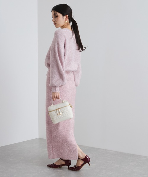 VIS（ビス）の「【セットアップ対応】ラメシャギーニットスカート【静電気防止】（スカート・レディース・ピンク系その他2/ライトグレー/ベージュ系その他・FREE）」の9枚目の写真